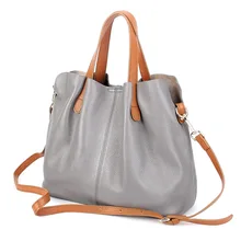 Women General leather handbags 2017 Fashion Vintage Tote shoulder bag High capacity Big bag Leisure Bucket bag crossbody bags
