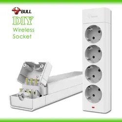 Bull DIY беспроводной разъем коробка ЕС Plug мощность полосы 16A 250 в 4000 Вт электрические розетки ЕС разъем расширения