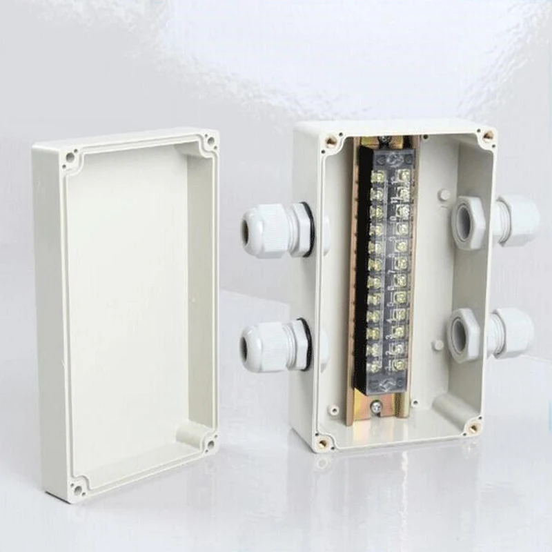 Abs Waterproof Junction Boxes Connection Outdoor Indoor Distribution Box Electrical Enclosure Case With Cable Glands Connector