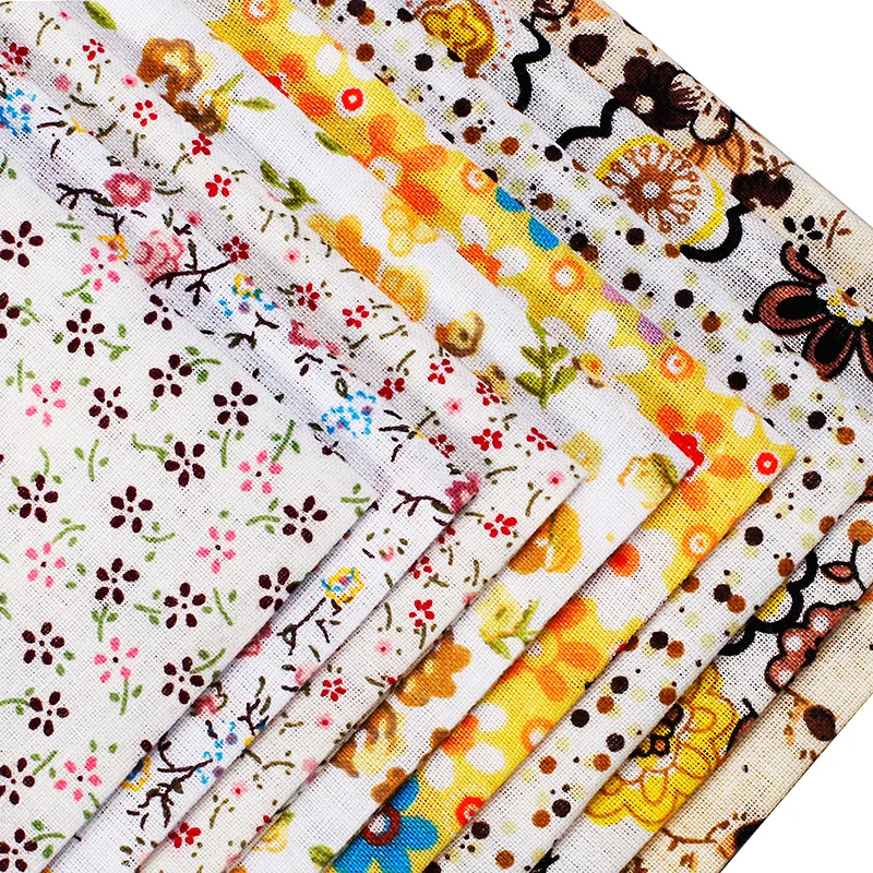 

2017 8pcs Yellow Flower Series Twill Cotton Cloth Fabric Flower For Diy Sewing Quilting Patchwork Crafts 25x25cm