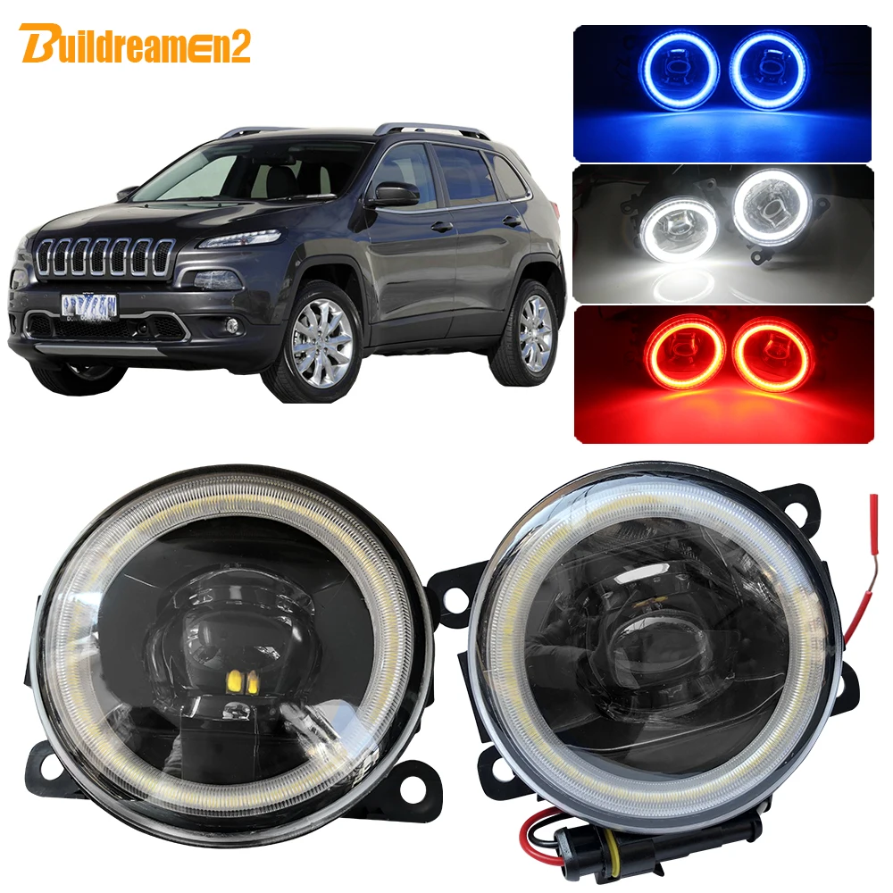 Buildreamen2 For Jeep Cherokee KL Car H11 4000LM LED Bulb Fog Light