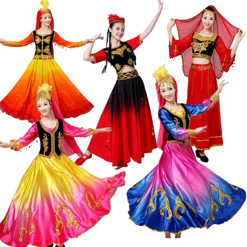 

Chinese Folk Dance performance clothing Professional women's minority swing skirt stage National Minority Stage Dance Dress