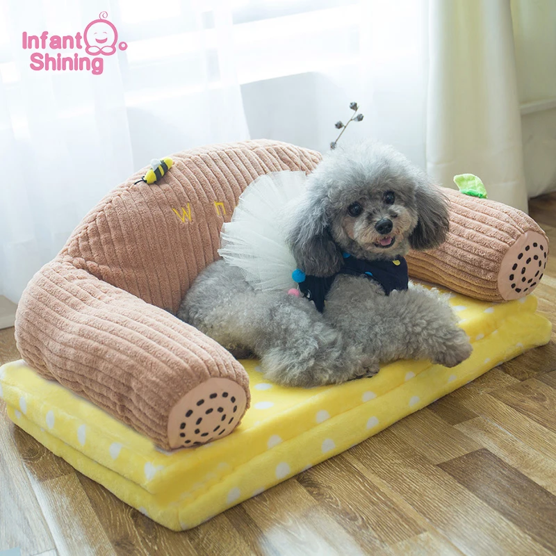 Best Infant Shining Dog Bed Mat for Large Dogs Removable and Washable Warm Dog Bed Pet Sofa Cushions Four Seasons Cat Bed Pet Supplie
