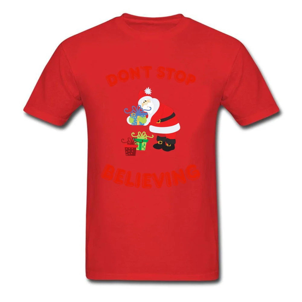 Newest Male Tshirts Dont Stop Believing Normal Tops Tees 100% Cotton Short Sleeve cosie Tee-Shirt O Neck Wholesale Dont Stop Believing red