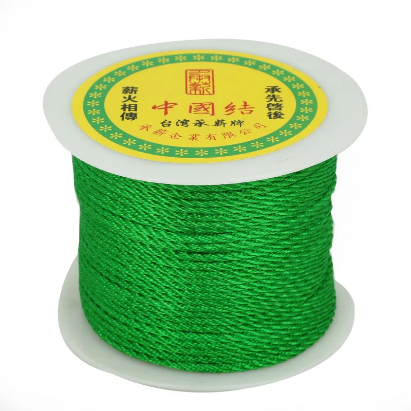 Разноцветный 49 ярдов прочный китайский узловой шнур 2 мм нейлоновый вощеный моток веревки для DIY инструмент для рукоделия ручная строчка - Цвет: Green