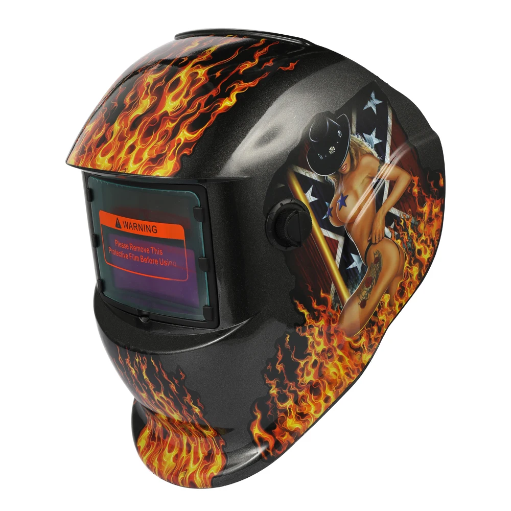 

Flame Skull Solar Energy Automatic Variable Light Welding Mask TIG Spot Welding Helmet Cap with Adjustable Headband Knob