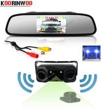 Koorinwoo Car Parking Sensors Backup Auto Rear View Camera Radars with 4 3 inch Car TFT
