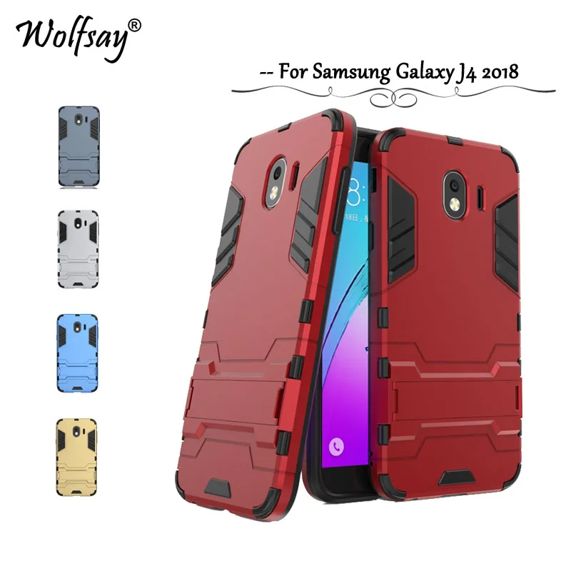 

Wolfsay Cover sFor Samsung Galaxy J4 2018 Case Slim Robot Armor Rubber Capa FOR Phone Case Samsung Galaxy J4 2018 J400F Cover