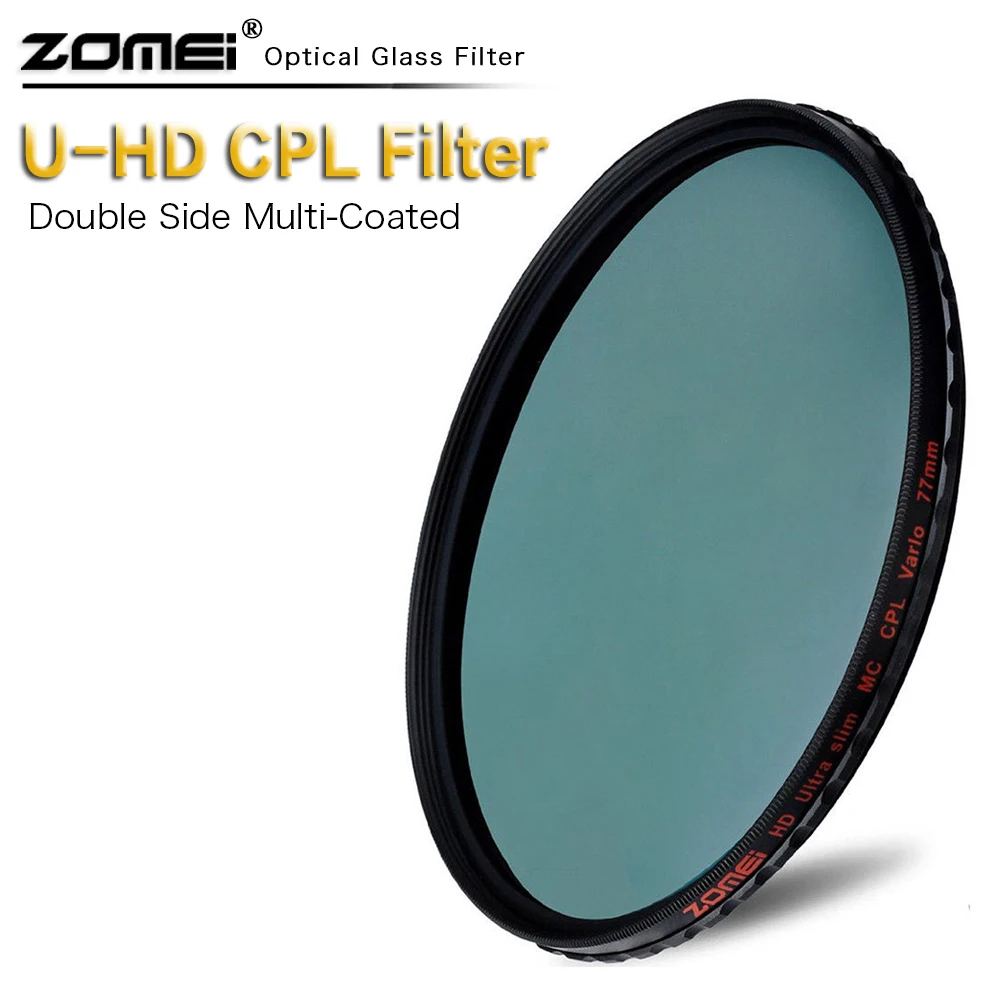 Zomei Тонкий HD CPL фильтр стекло 49 мм 52 55 58 62 67 72 77 82 Циркулярный поляризатор для
