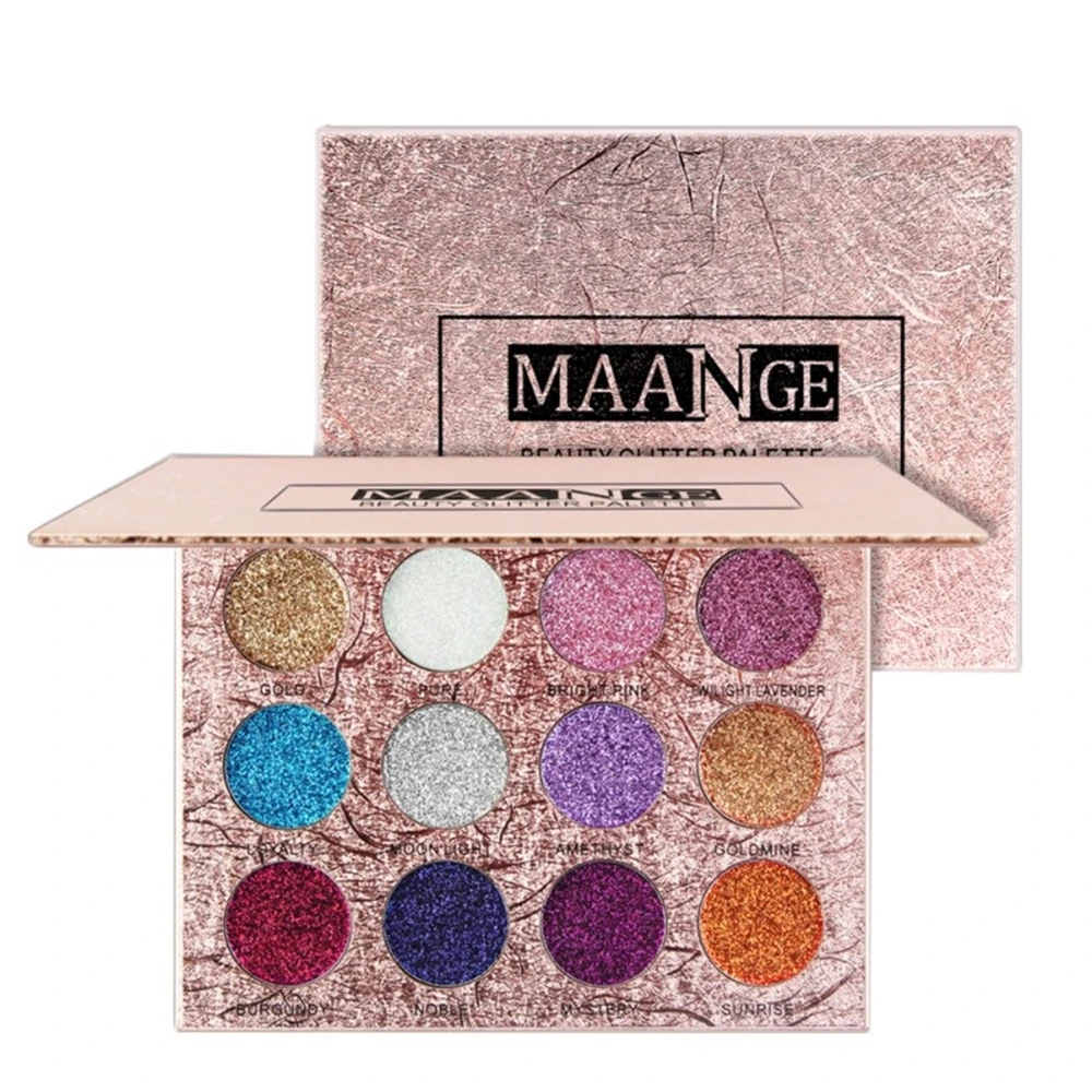 Diamond Metallic Glitter Shimmer Eyeshadow 12 Colors Pressed Palette Rainbow Waterproof Eye shadow Makeup Magnet |