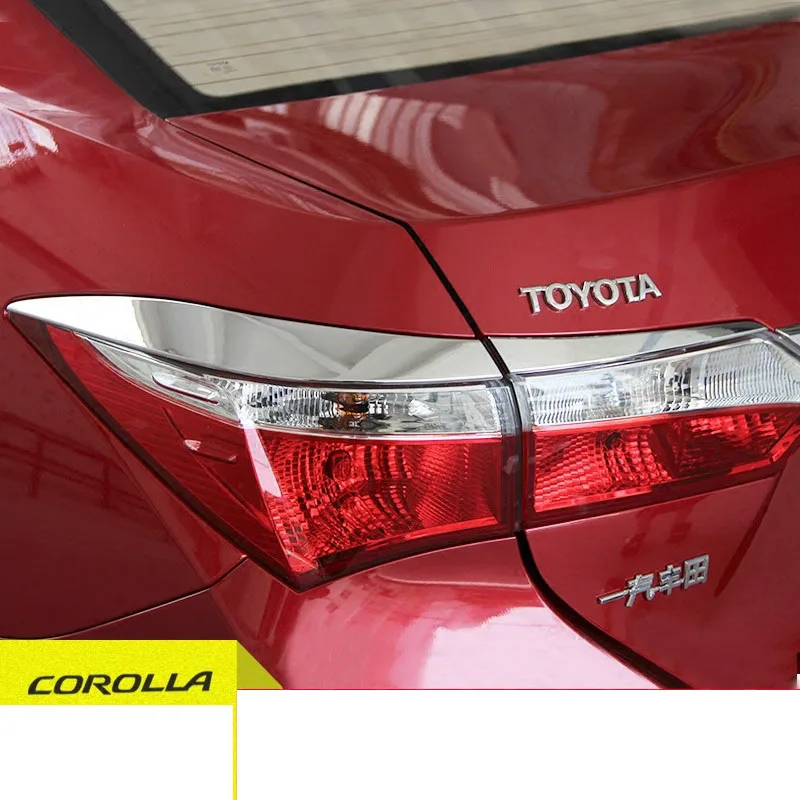 

lsrtw2017 car styling car rear headlight eye brow trims for toyota corolla 2013 2014 2015 2016 2017 2018 E170