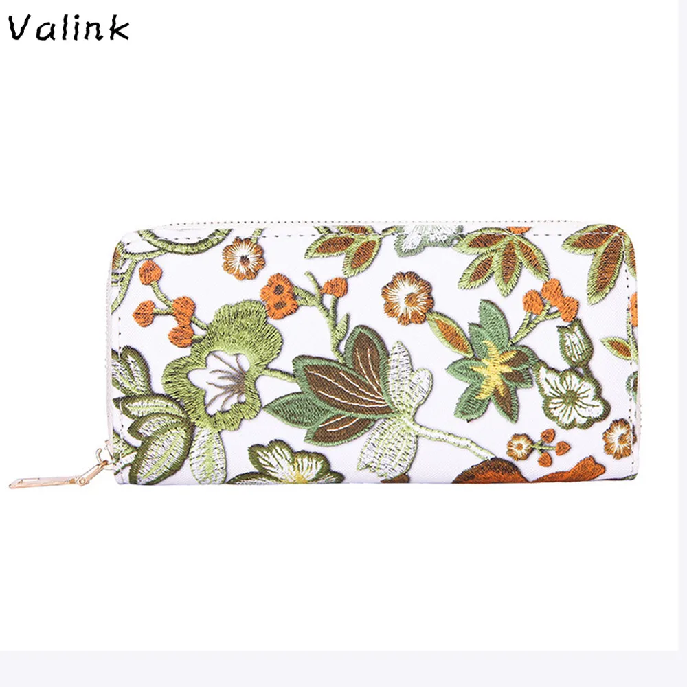 

Valink Women's Wallet Casual PU Floral Printing Card Holder Portefeuille Femme Billfold Purse Wallet Handbag Carteras Mujer