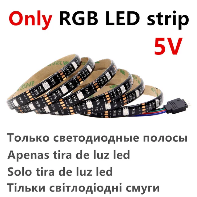 

DC 5V USB LED strip SMD 5050 RGB LED waterproof Flexible light 50CM 1M 2M 3 17Key remote for TV backlight luz LED light strip