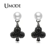 Umode принцесса 6 мм CZ серьги с бриллиантами шпильки классический белый позолоченный для женщин мода ювелирных изделий Brincos винтаж UE0180