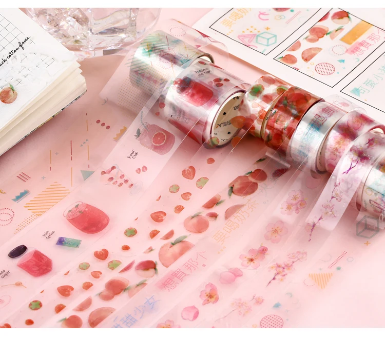 Decorativa de Estimação Lote Faça Você Mesmo Planeta Astronautas Morango Hot Stamping Fita Washi Adesiva Adesivos 10 Set - 8 Fita adesiva p/ escritório