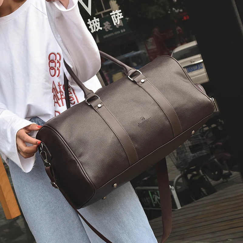 New Arrival Leather Gym Bag Luxury Men Women Large Capacity Portable