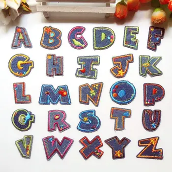 

Colorful Letters Patch Alphabet Embroidered Applique Letters iron on Patches