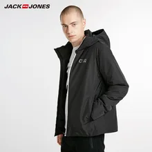 JackJones мужские зимние и зимние черные непромокаемые с длинными рукавами с капюшоном зауженное пальто впору Роскошные флисовые летные куртки | 218309507