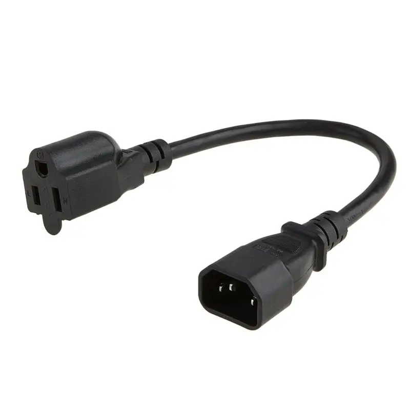 

5-Pack 1 Foot 18AWG Standard Computer Power Adapter Cord NEMA 5-15R to IEC320 C14, 0.3M / Black