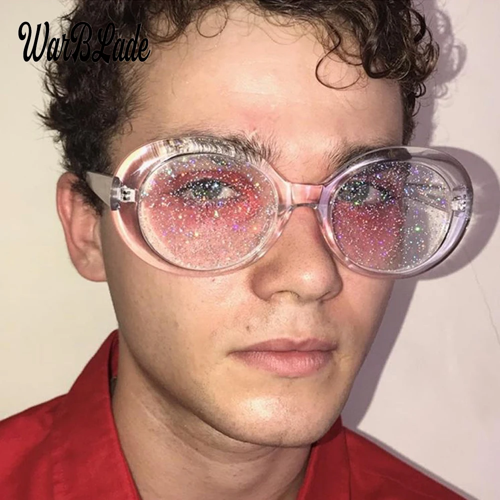 

2018 Women Candy Color Cool Party Sexy Cute Red Yellow Pink Sun Glasses Clear Frame New Brand Luxury Flash Lens Oval Sunglasses