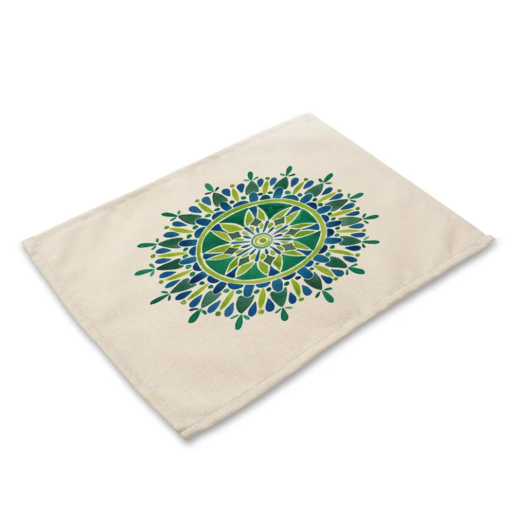 Custom Tropical Plant Kitchen Table Mats Cotton Linen Table Napkin Banana Leaf Pattern Decorative Placemats
