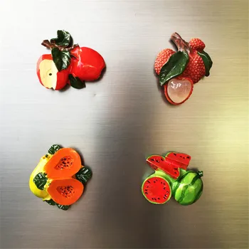 

Lychee Watermelon Apple Shaped Refrigerator Magnetic Sticker Creative Fruit Fridge Magnets Home Kitchen Decoration