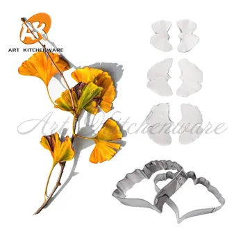 

8pcs Ginkgo Veiner Silicone Mold Leaf Cake Decorating Fondant Impression Flower Mold Sugarcraft Took Cake Decorating Mold