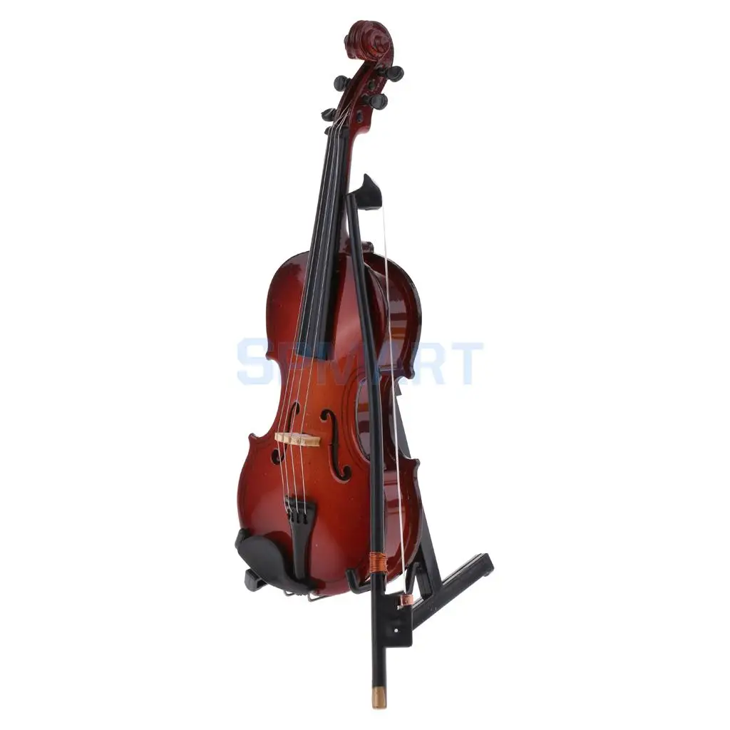 1/6 Scale Wooden Violin Model Action Figures Dollhouse Accessory Miniature Musical Instrument for Hot Toys Home Office Decor