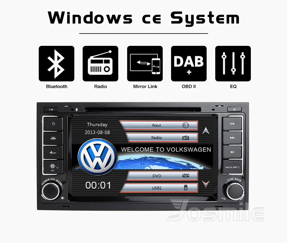 Josmile 2 din Автомобильный мультимедийный плеер для VW Volkswagen Touareg T4 Transporter T5 gps навигация Авторадио 2004 2005 2006 20082011