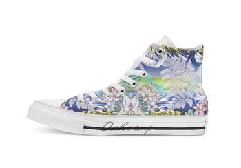 

Fun in the Sun Design breathable Casual High Top lace-up Canvas shoes sneakers For Drop shipping