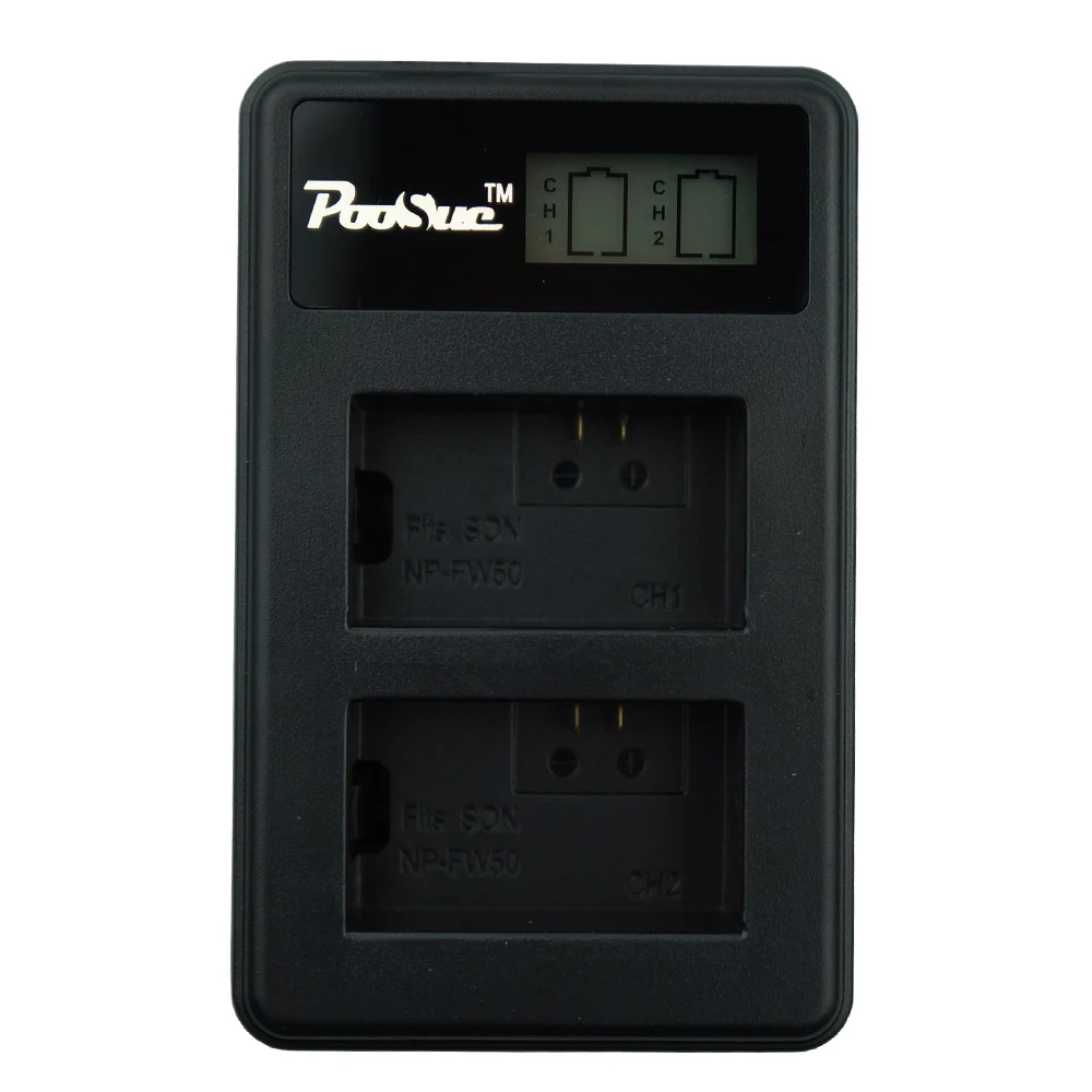 2x NP-FW50 2000mAh NP FW50 digital Camera Battery + LCD USB Dual Charger for Sony Alpha a6500 a6300 a6000 a5000 a3000 NEX-3 a7R