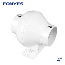 4 дюйма рядный канальный вентилятор трубы вытяжной вентилятор вентиляция вентилятор turbo мини кухонный вентилятор для ванной комнаты 100 мм 220V