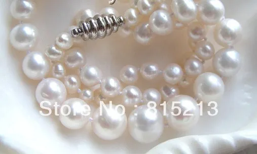 

ddh00711 Wonderful 6-12mm white round nautral freshwater pearls necklace 28% Discount