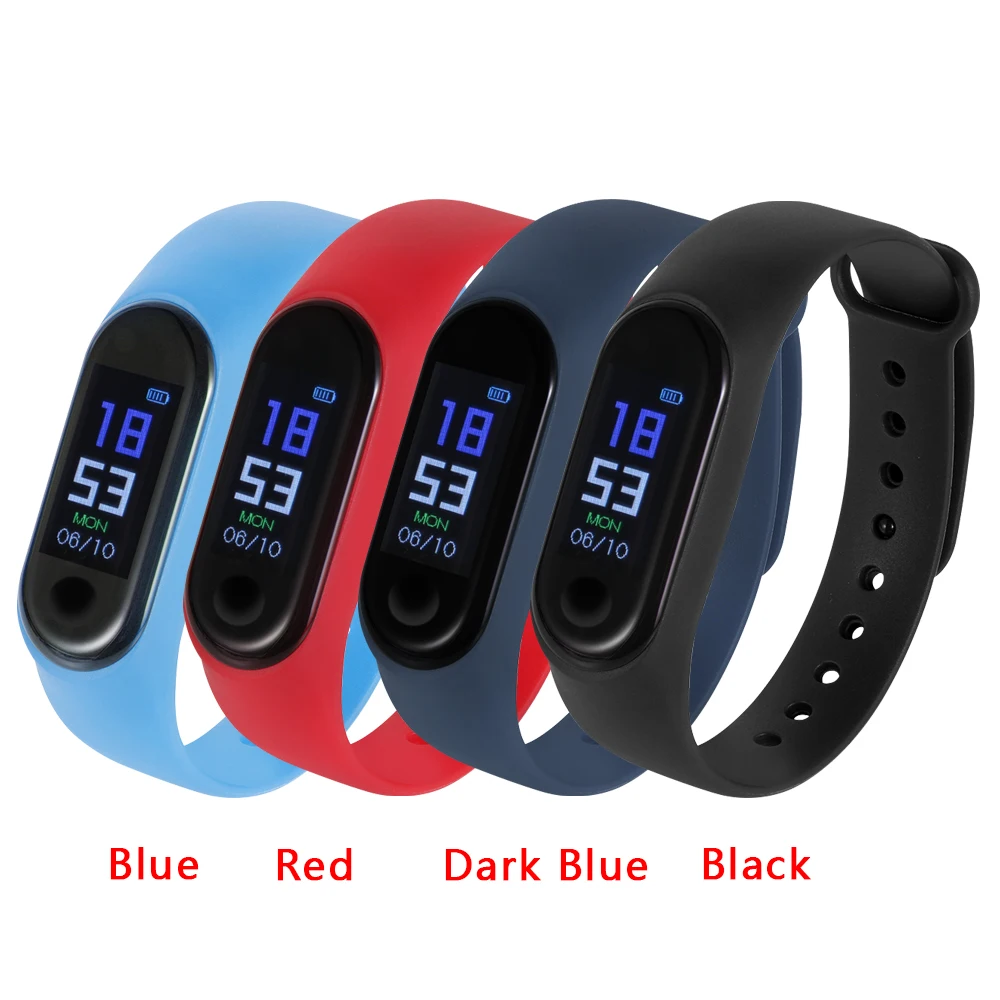 

New Fitness Activity Tracker Blood Pressure Heart Rate Waterproof Sport Watch Band M3 Plus Smart Watch Bluetooth Wristbands
