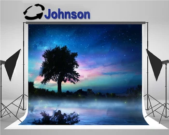 

wall photo studio background Vinyl cloth High quality Computer print Night Sky Tree River backdrops