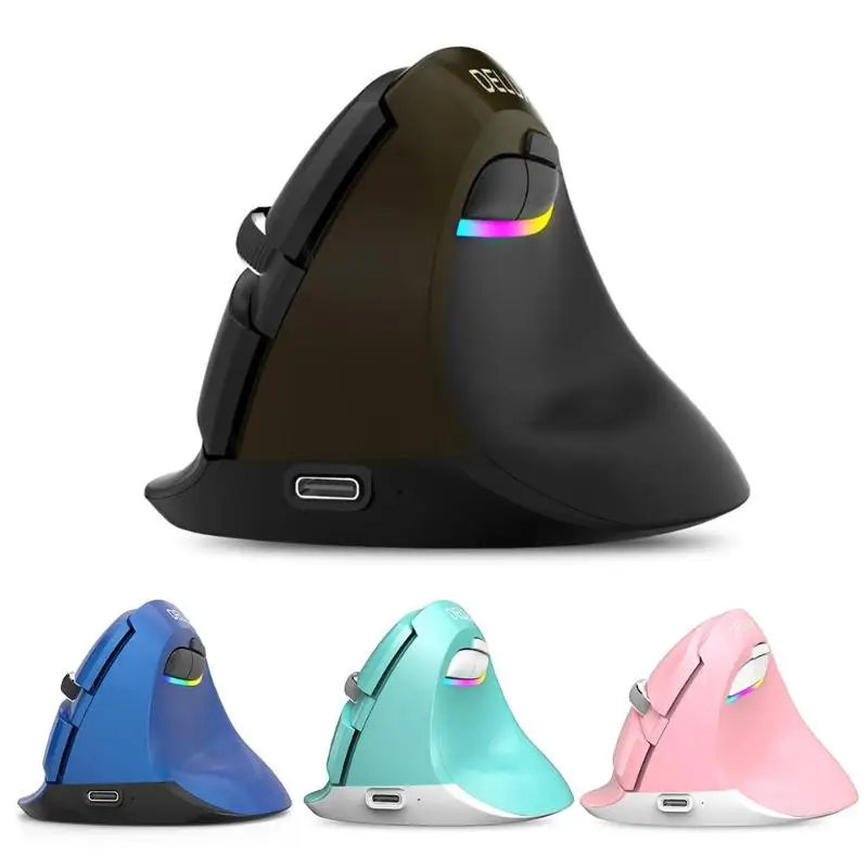 

1set M618 Mini Wireless Vertical Mouse 2.4GHz Wireless Bluetooth 4.0 Dual Mode optical mouse 2400 DPI RGB Rechargeable