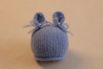 

new hat Newborn Mohair bonnet hat the cheapest Baby knit mohair bonnet for photograpy props two colours