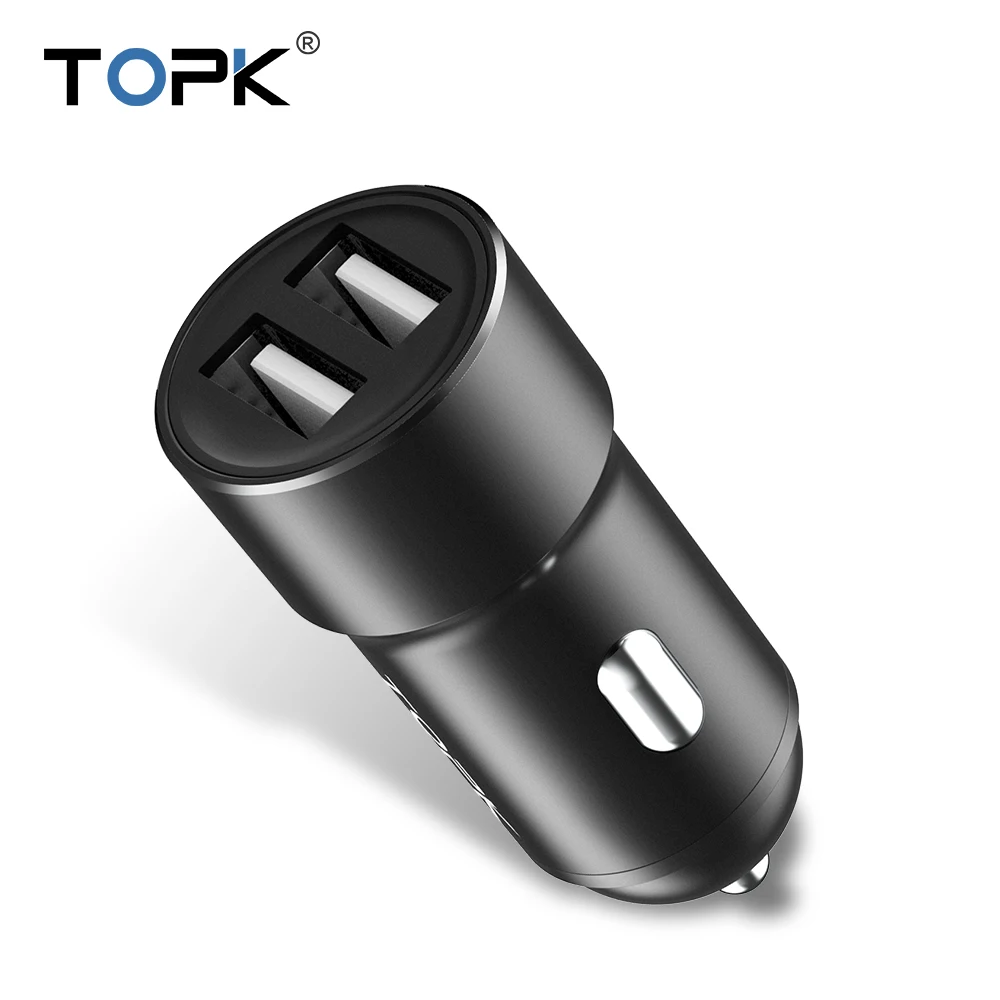 TOPK G207 двойной зарядное устройство USB 2.4A для iPhone Xiao mi redmi Note 7 9 samsung S10