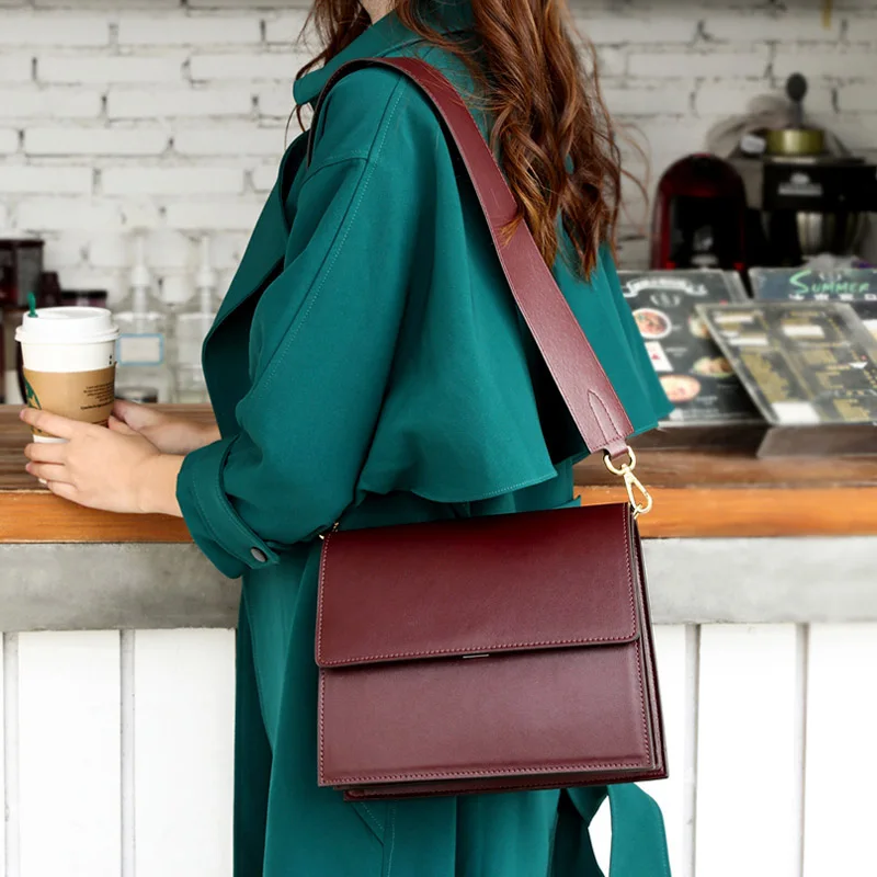 Женские сумки из натуральной кожи, модные дизайнерские женские кожаные сумки через плечо, роскошные женские сумки через плечо - Цвет: wine red
