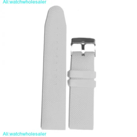 22mm Perfect White Silicone Jelly Rubber Unisex Watch Band Straps WB1062B22JB
