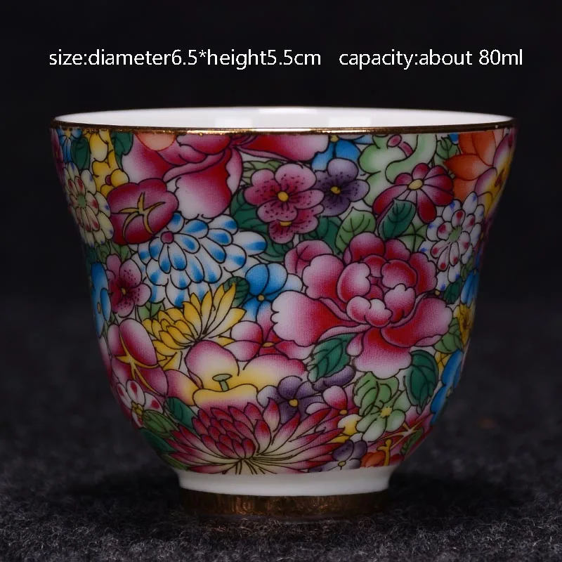 Jingdezhen ручная роспись эмаль цветные чайные чашки домашние маленькие саке чаши