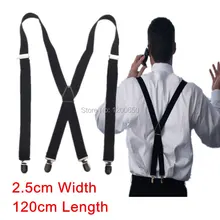 Черные мужские подтяжки с 4 клипсами для мужчин 2,5*120 см женские брюки с регулируемыми подтяжками