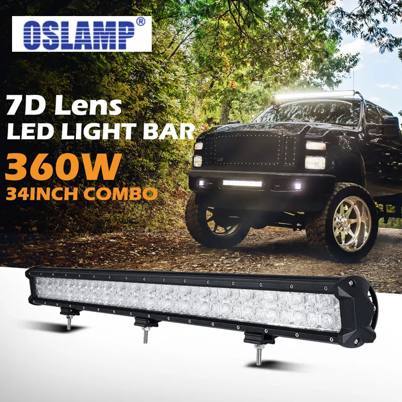 

Oslamp 34" 7D Lens Led Work Light Bar Auto OffRoad Driving Light Bar for Car SUV Pick-Up ATV RZR Truck Combo Led Bar