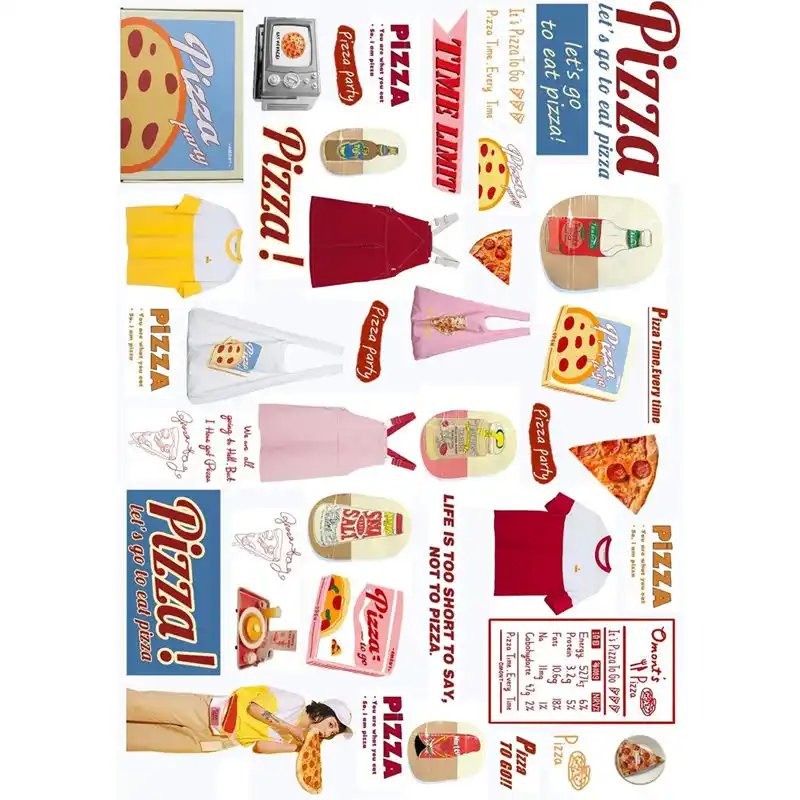 2 Pcs Classic Fast Food Logo Label Deco Diy Planner Stickers Pack