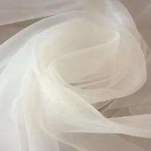 Цвет слоновой кости 150 см ширина 4 м/лот из мягкой органзы прозрачная ткань свадебное платье, бальное платье, вуаль хвост, шаль, декорация фона