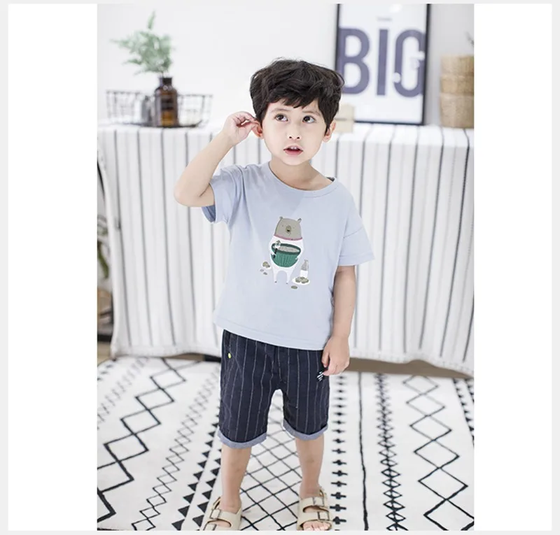 COOTELILI Cute Animal Dinosaur Girls Tops Kawaii Pattern Boys Clothes Summer Short Sleeve Boys T-Shirt Children's Cartoon Shirts (2)