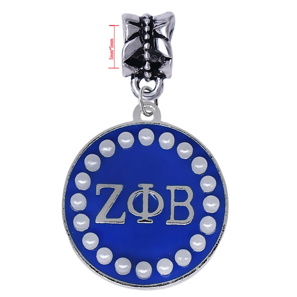 Новый дизайн эмалированная круглая металлическая этикетка ZETA PHI BETA жемчужная