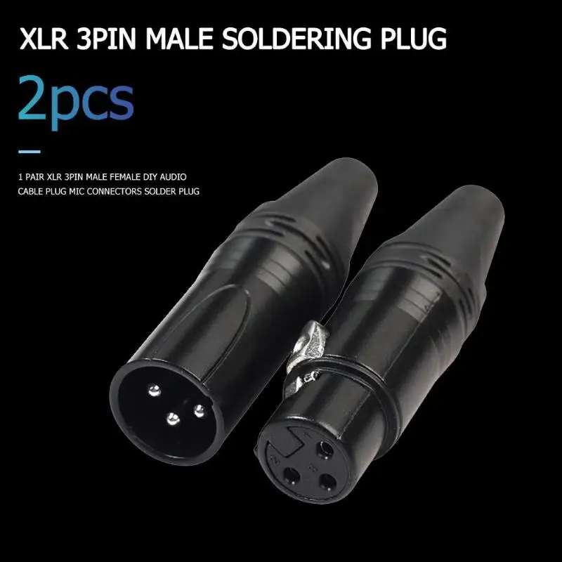 1 пара XLR 3Pin Штекерный штекер DIY аудио кабель разъем для микрофона под