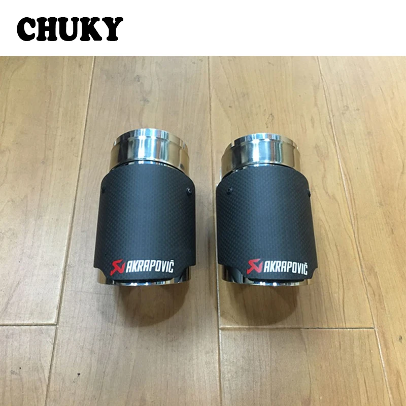 

CHUKY Modified For VW Tiguan 2017 Accessories For Volkswagen Tiguan 2016 Carbon Akrapovic Car Exhaust Tips Muffler Pipes Covers
