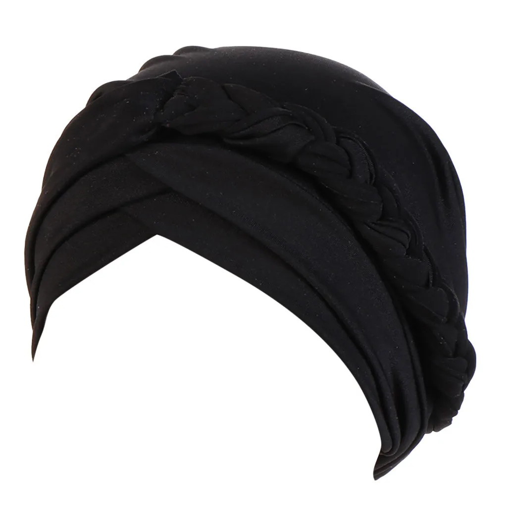 Мусульманские шапочки под хиджаб тюрбан хиджаб мусулман турбины для женщин взрослых мусульманские Твердые внутренние шапки тюрбанты cabeza для женщин - Цвет: Черный